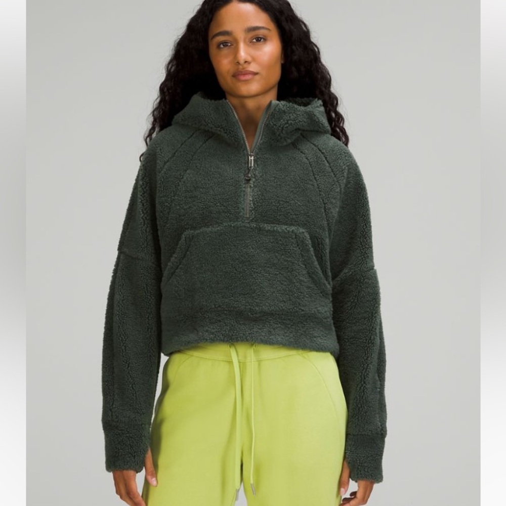 NWT Lululemon Oversized Fleece Scuba Half Zip in Smoked Spruce xs/s